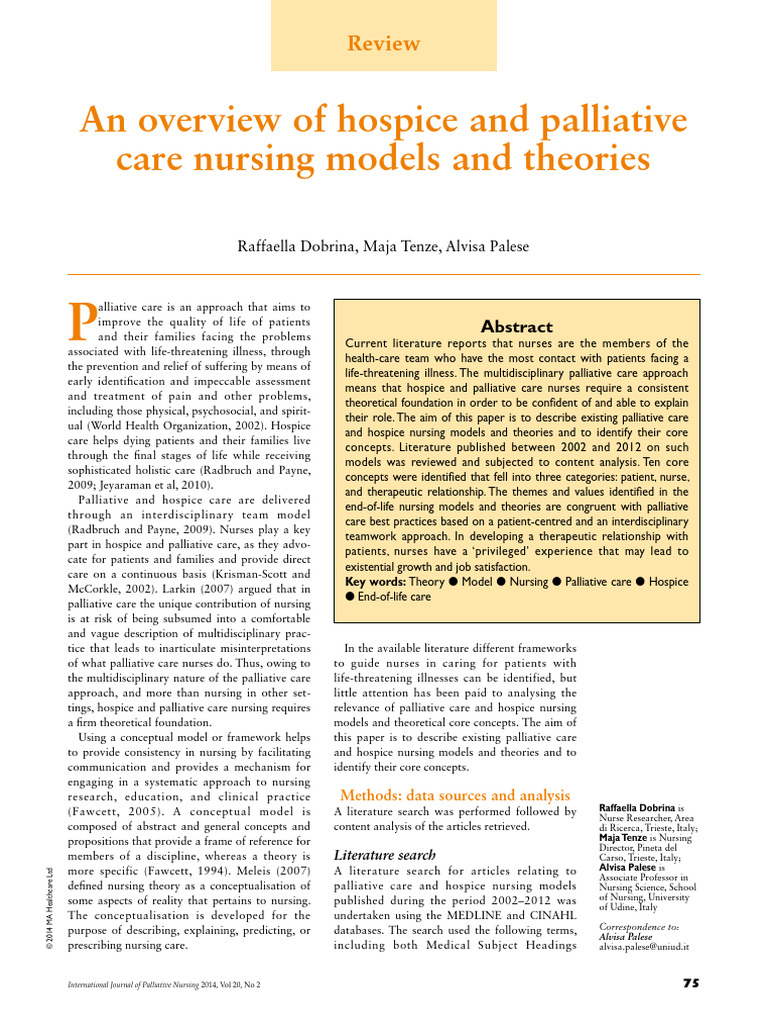 Palliative Care Theories | PDF | Palliative Care | End Of Life Care