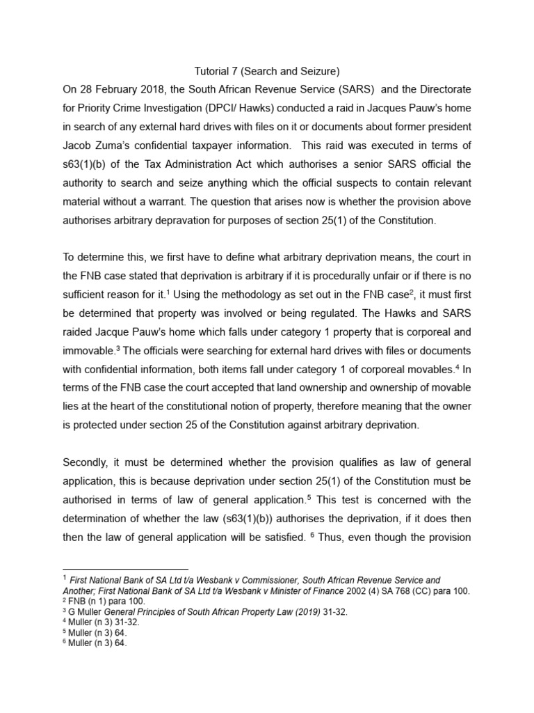 South Africa's Search and Seizure Laws | PDF | Search Warrant | Search ...
