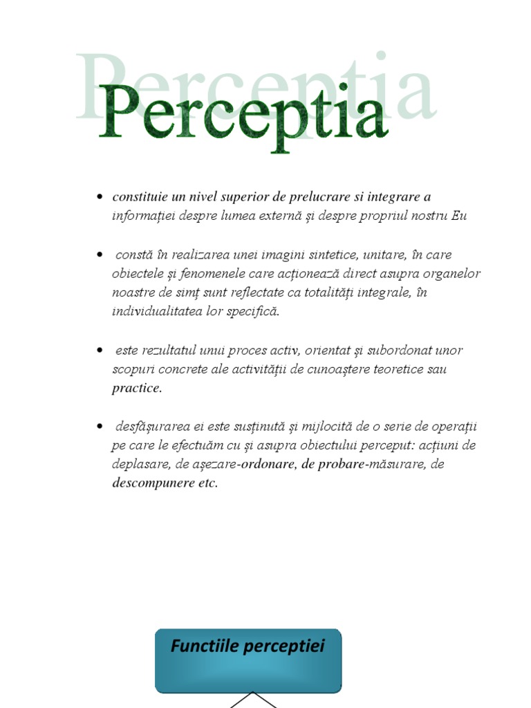Ce Este Perceptia ? | PDF