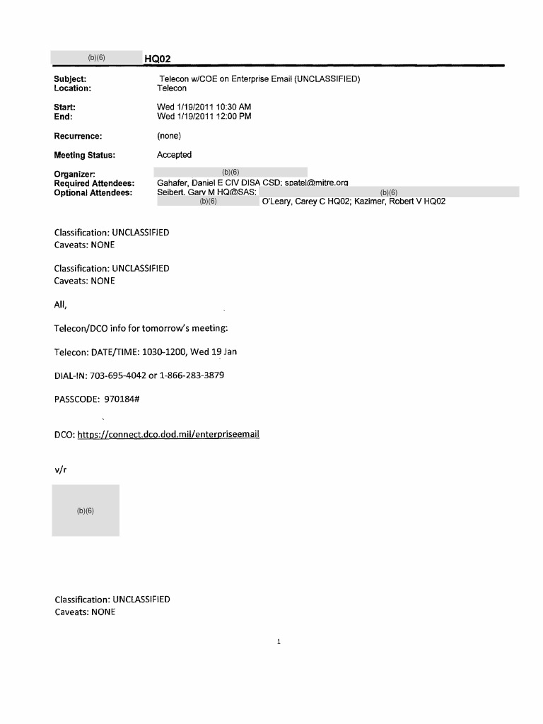 Enterprise Email Telecon Agenda | PDF | Freedom Of Information Act ...
