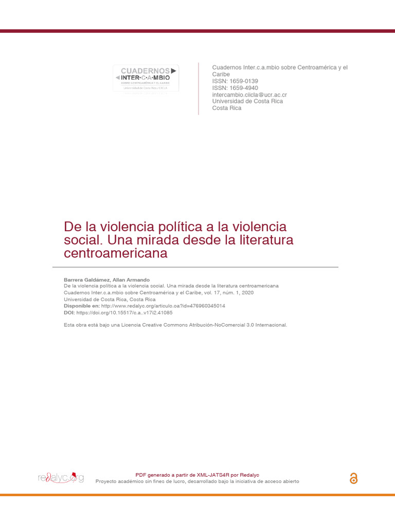 De La Violencia Política A La Violencia Social. Una Mirada Desde La ...