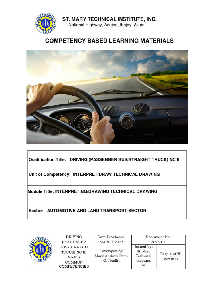 Driving NC III: Technical Drawing Module | PDF | Technical Drawing ...