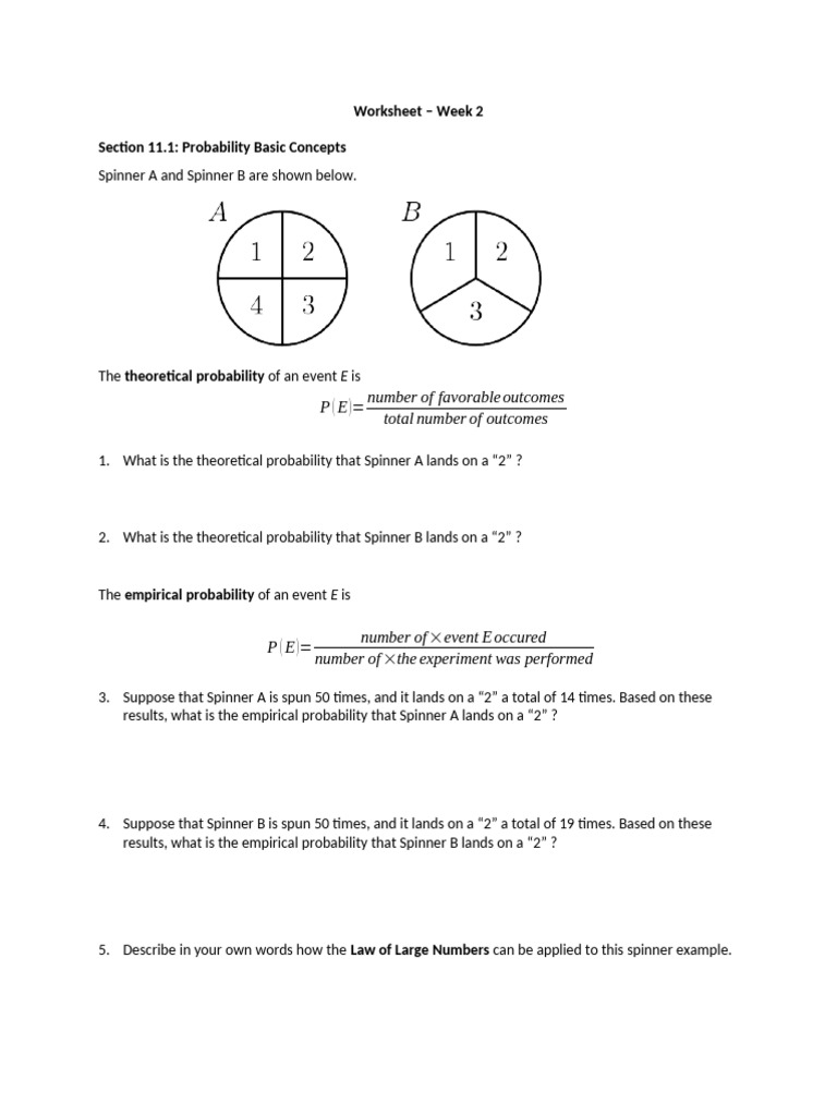 Week 2 worksheet tagged pdf probability equations