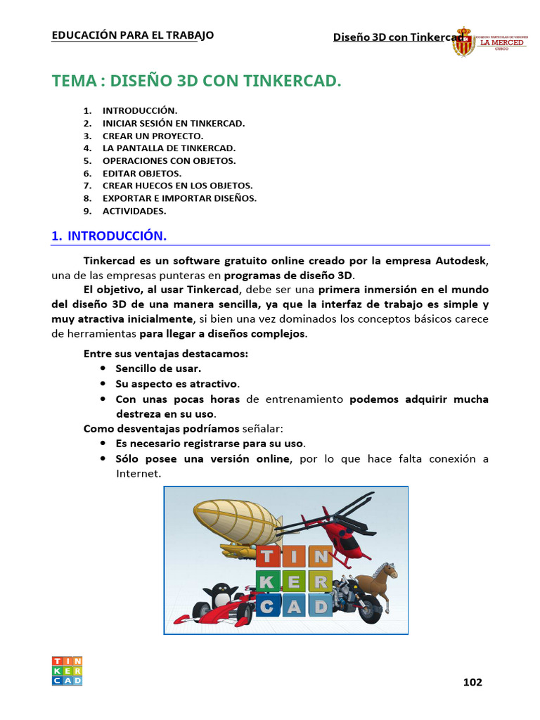 Guía Práctica de Diseño 3D en Tinkercad | PDF | Archivo de computadora ...