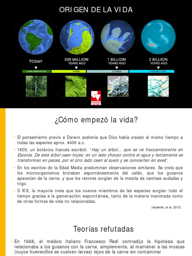 Origen y evolución de la vida en la Tierra | PDF | Biología Celular ...