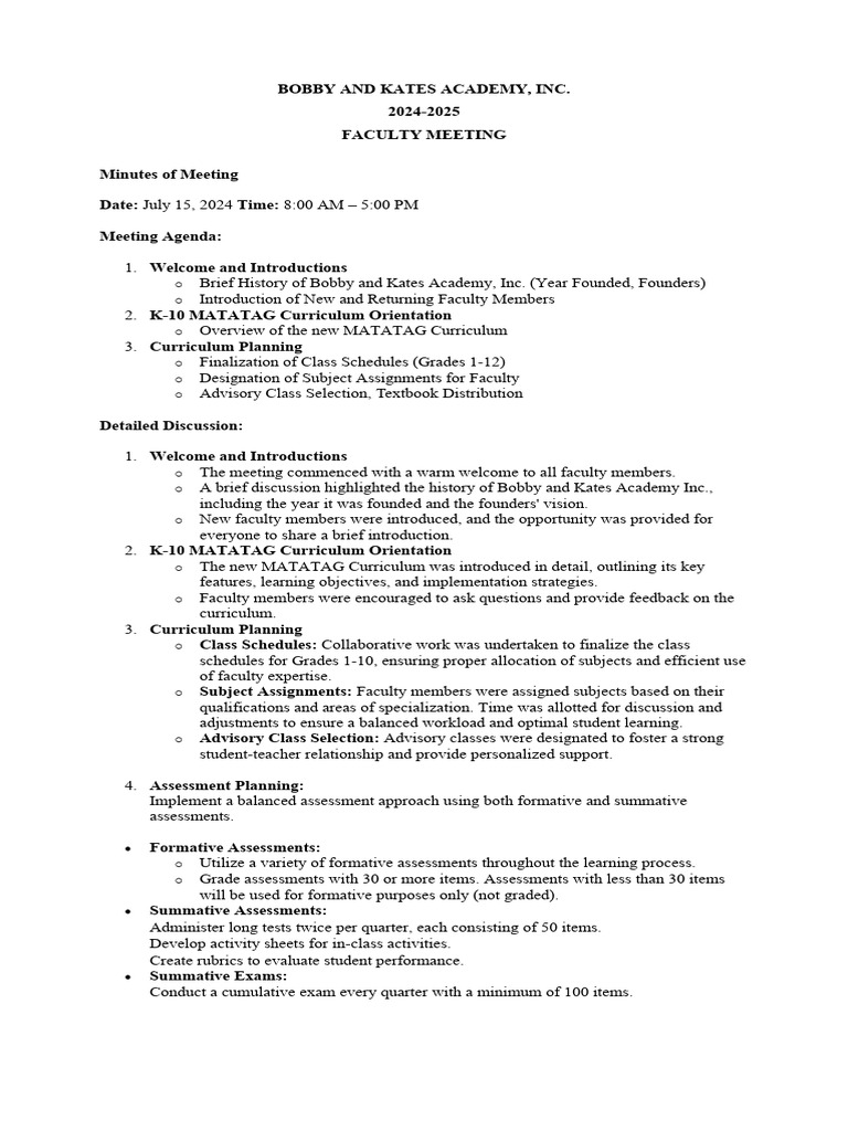 Bobby and Kates Academy Inc | PDF | Curriculum | Cognition