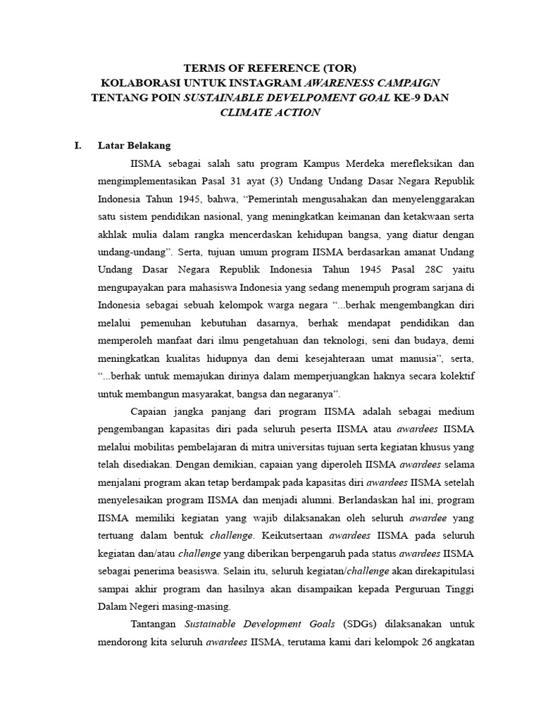 Tor iisma 2024 sdgs challenge pdf