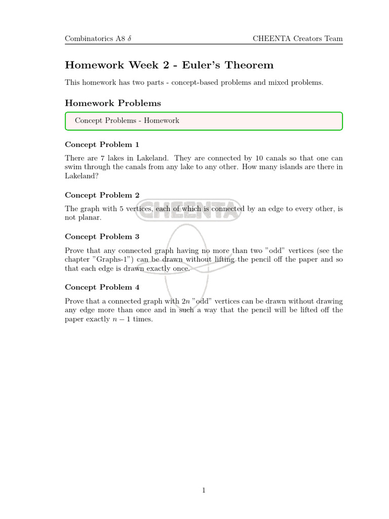 Eulers theorem pdf mathematical concepts graph theory