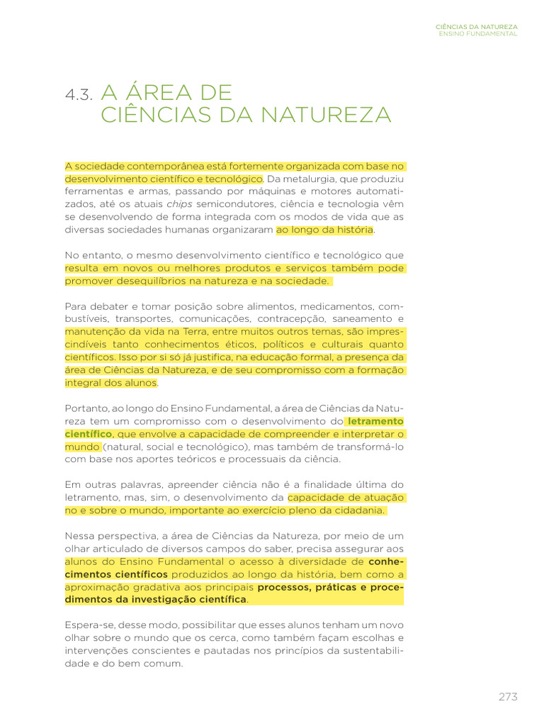 Ensino de Ciências da Natureza no Fundamental | PDF | Science | Vida
