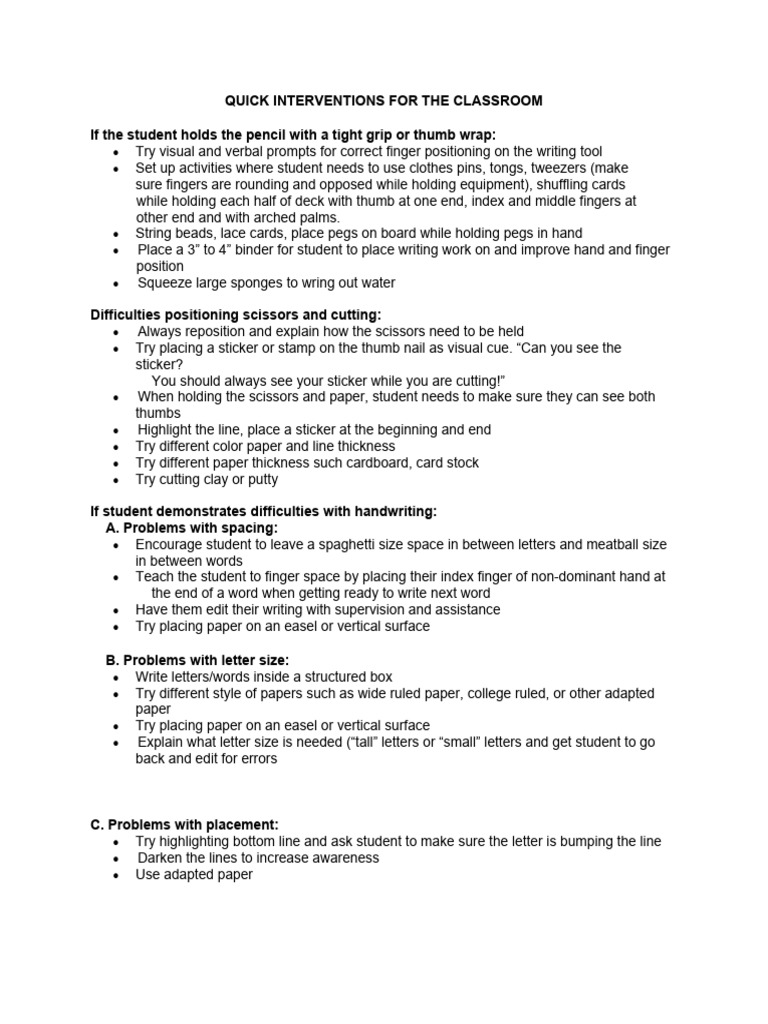 Quick Interventions For The Classroom | PDF | Classroom | Color