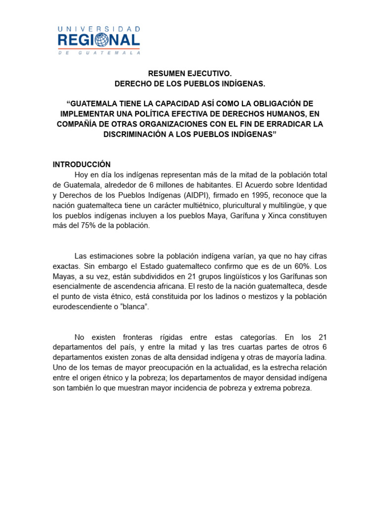 Derechos de los Pueblos Indígenas en Guatemala | PDF | Guatemala ...