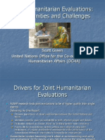 Joint Humanitarian Evaluations:Opportunities and Challenges