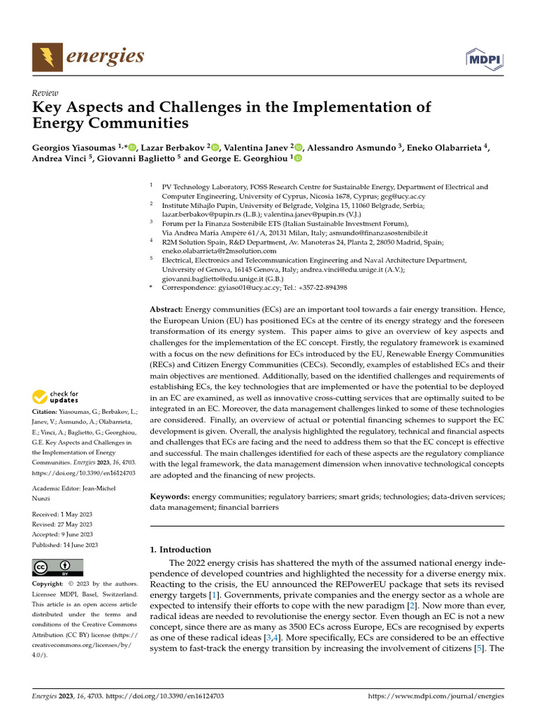 Key Aspects and Challenges in The Implementation of Energy ...