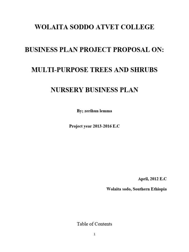 Plant Nursery Business Plan Sample Fodder PDF Sales Retail