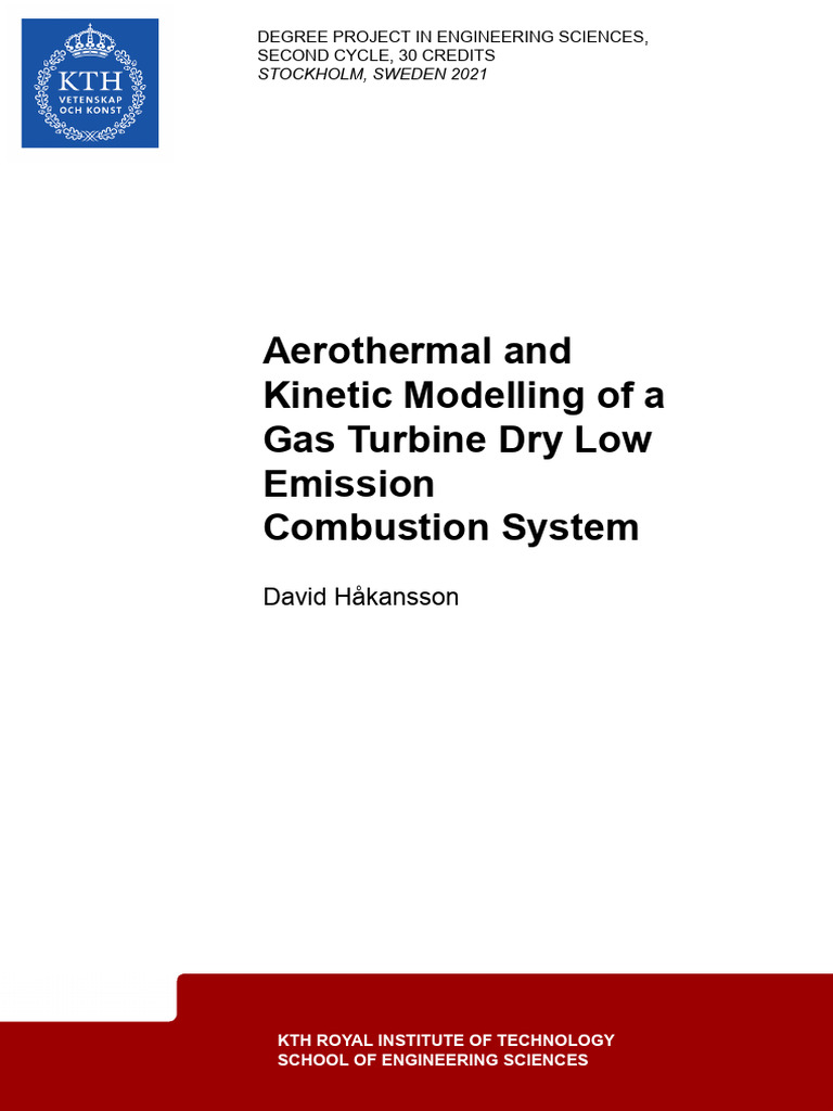 Gas Turbine Combustion Modeling Thesis | PDF | Combustion | N Ox