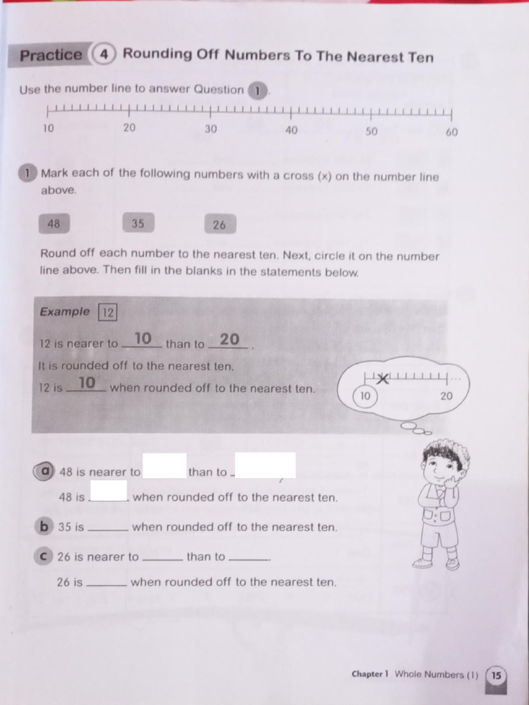 Practice 4 Rounding Off Numbers To The Nearest Ten-Digabungkan | PDF