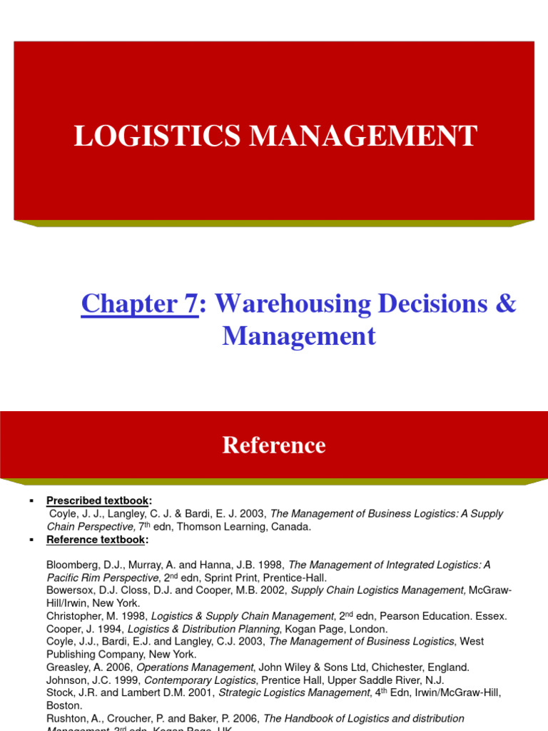 Warehousing Decisions in Logistics Management | PDF | Warehouse | Inventory