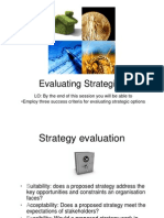 Evaluating Strategies