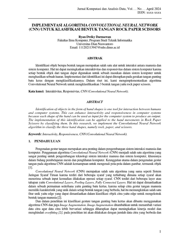 Implementasi Algoritma Convolutional Neural Network (CNN) Untuk ...