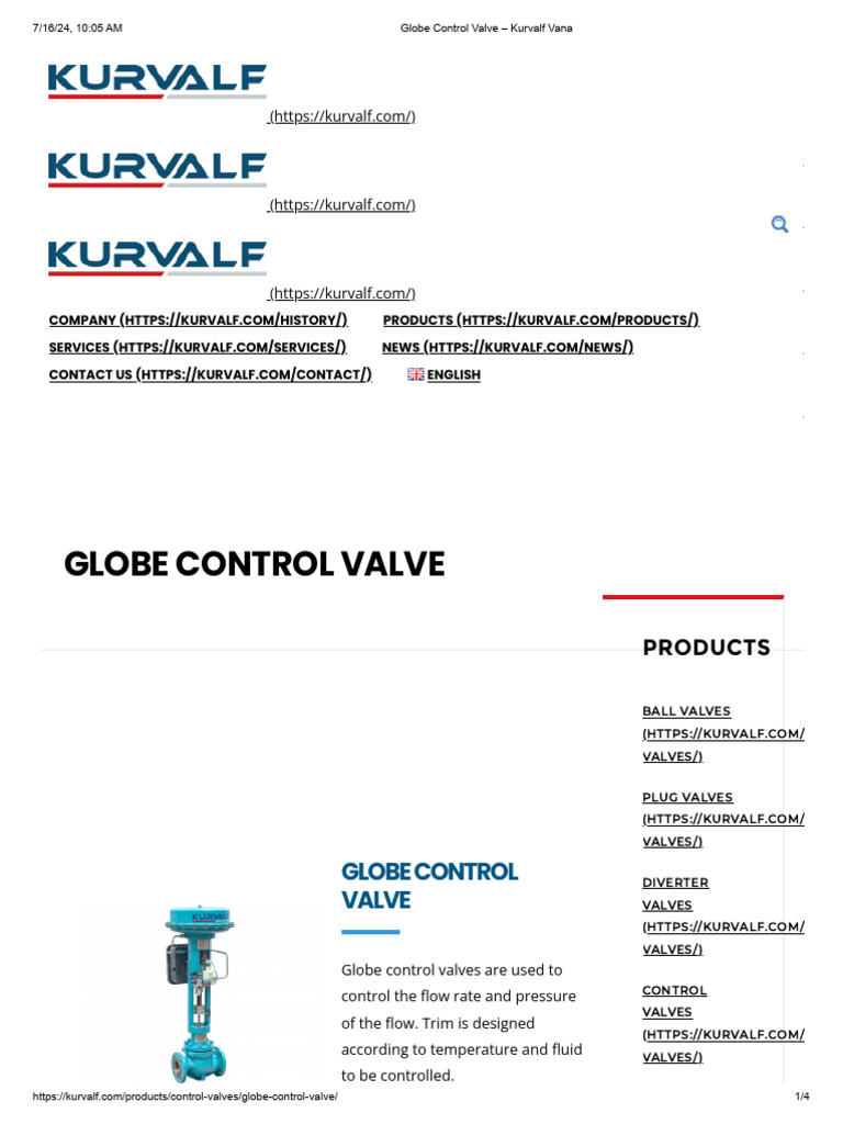 Kurvalf Vana Control Valve Overview | PDF | Valve | Hydraulics