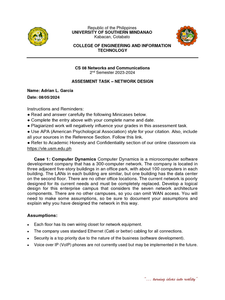 Network Assessment Task 2 | PDF | Computer Network | Network Switch