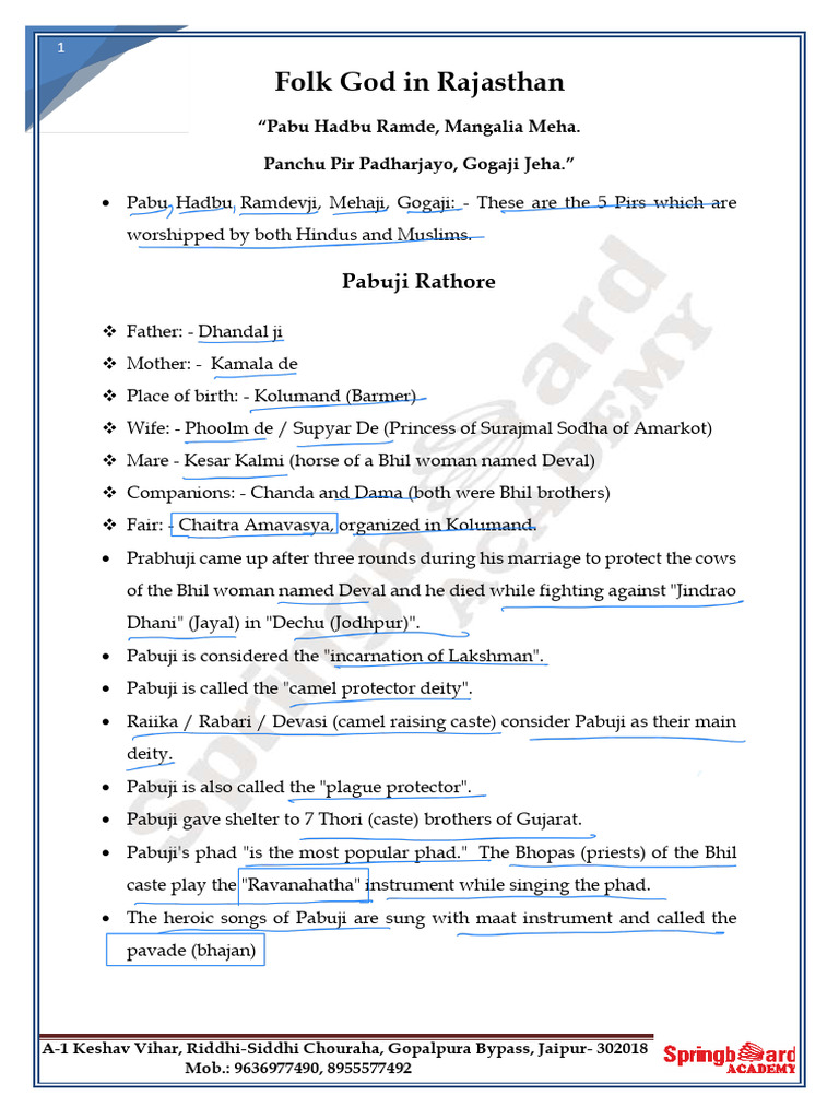 Art & Culture of Rajasthan Updated (English) | PDF