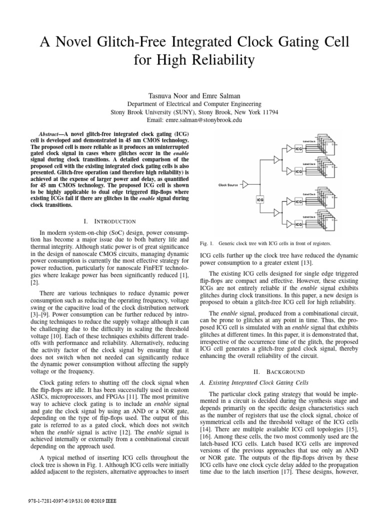 Glitch-Free Integrated Clock Gating Cell | PDF | Logic Gate | Computer ...