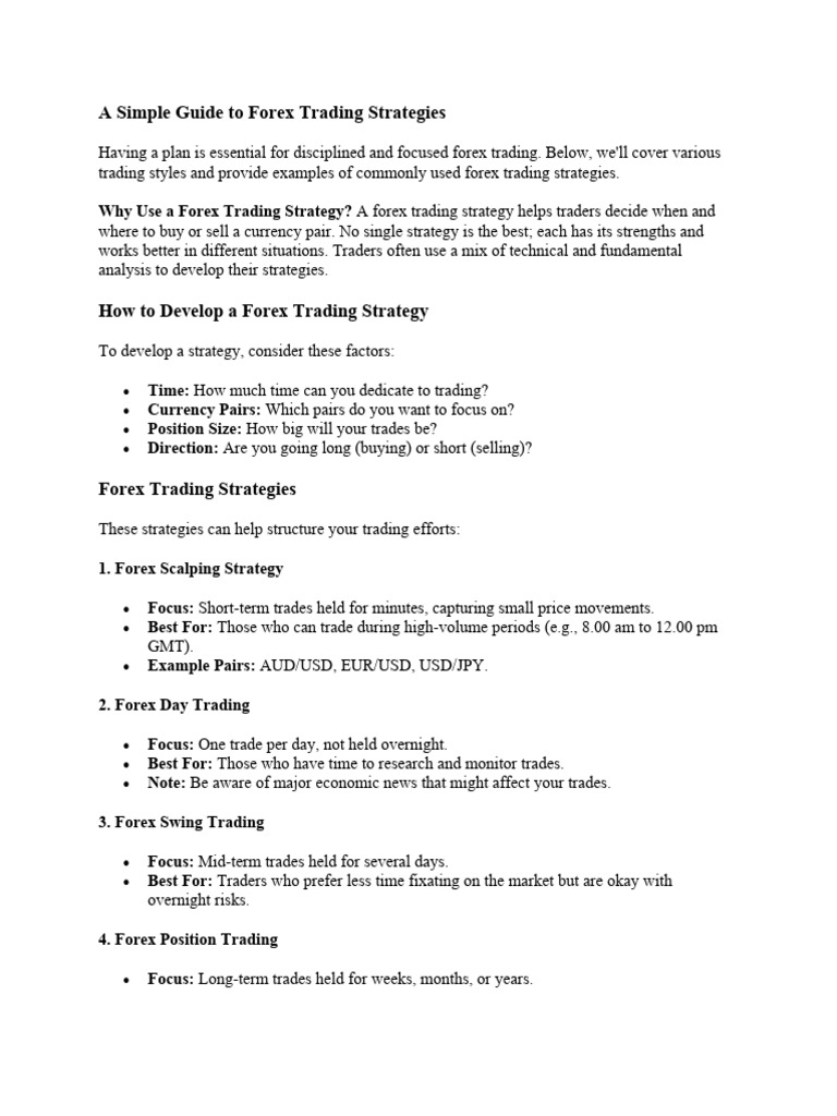 Forex Trading Strategies Explained | PDF | Foreign Exchange Market ...