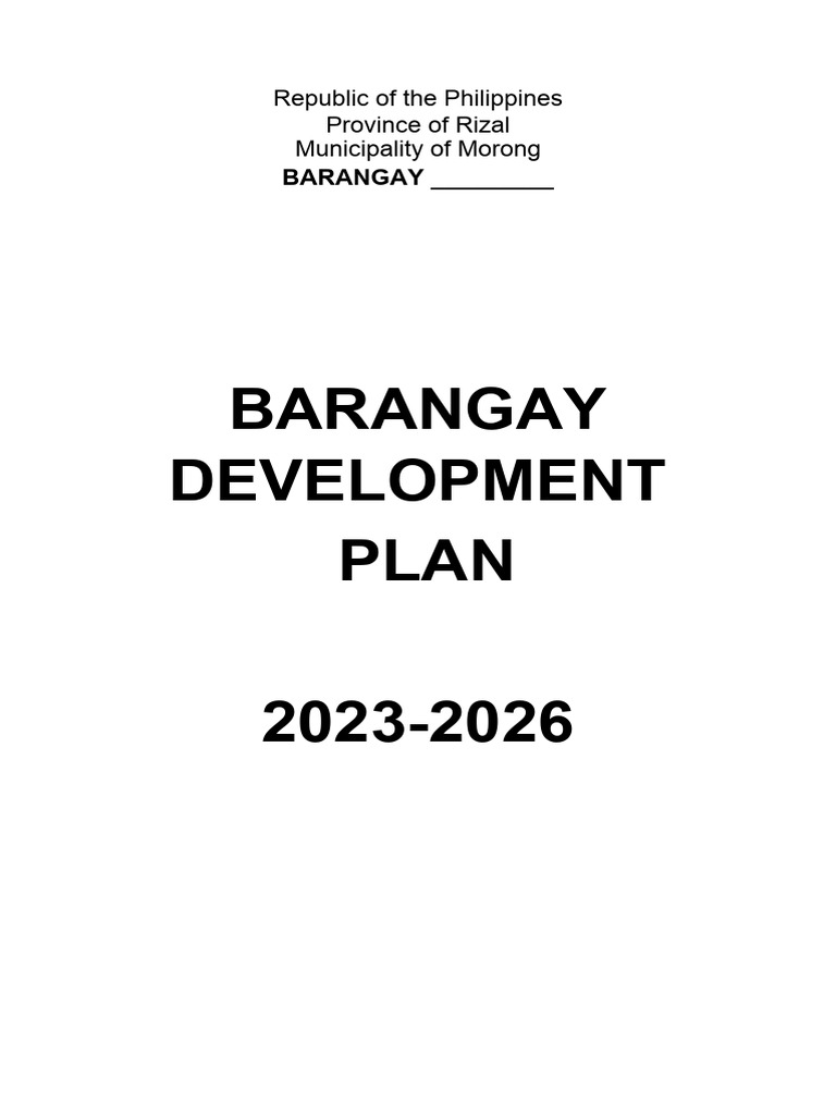 Barangay Development Plan 2023-2026 | PDF | Monitoring And Evaluation ...