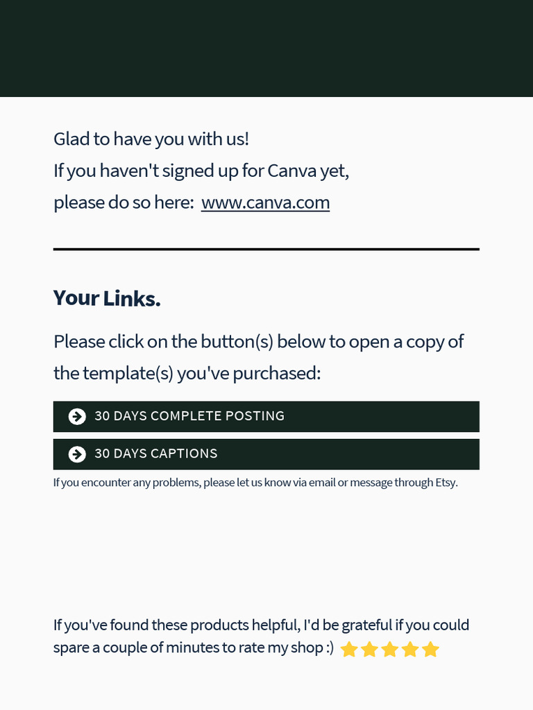 30 Days Social Media Templates | PDF