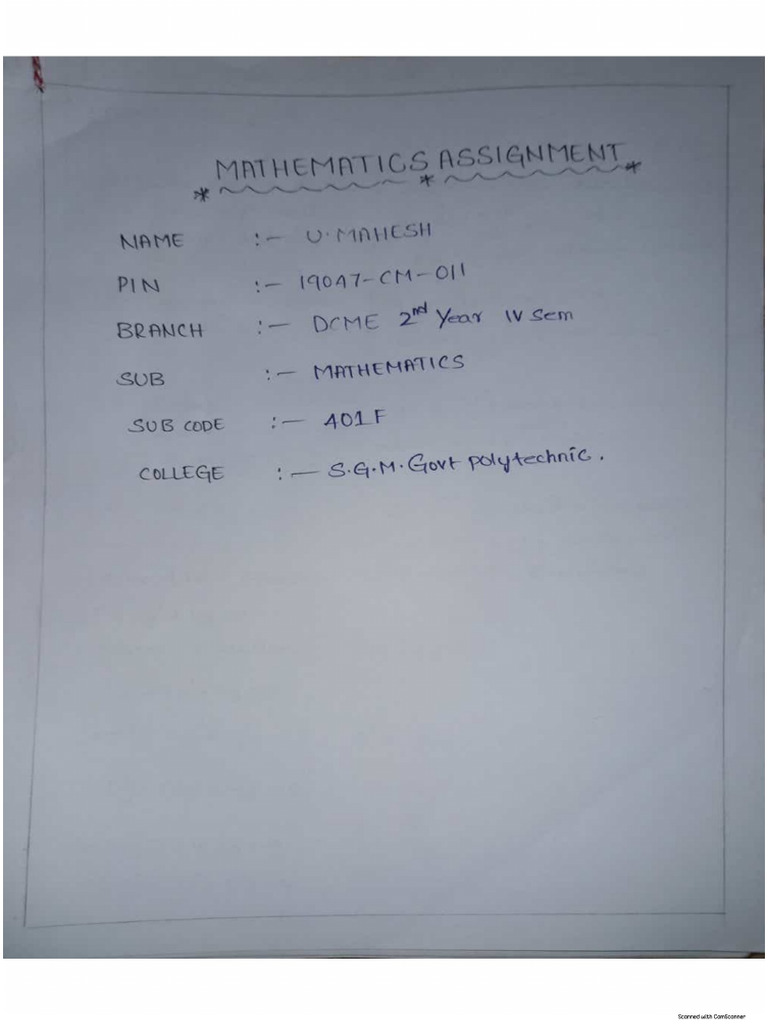 1st Assignment 011 | PDF
