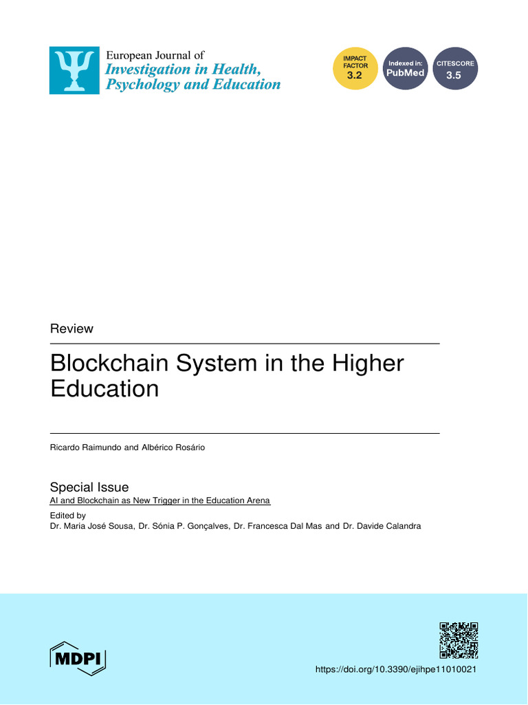Blockchain System in Higher Education | PDF | Science