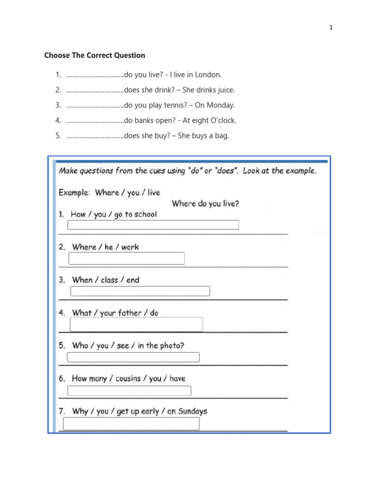 Formulating English Questions Practice | PDF | Sports & Recreation