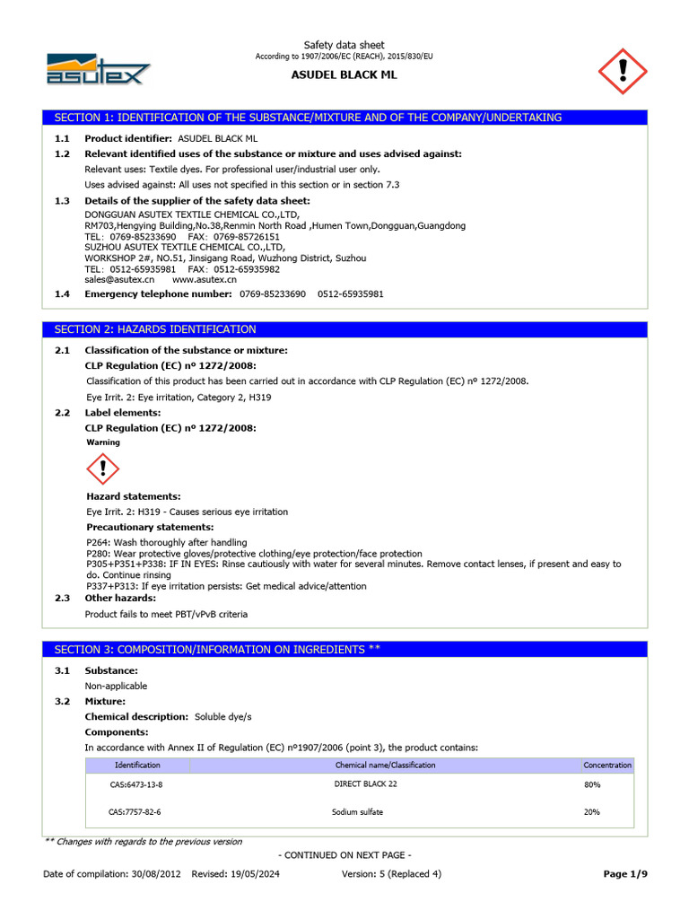 ASUDEL BLACK ML (English) - 2024 | PDF | Personal Protective Equipment ...