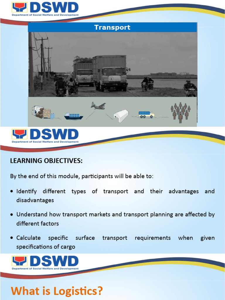 Transport Planning and Logistics Guide | PDF | Transport | Cargo