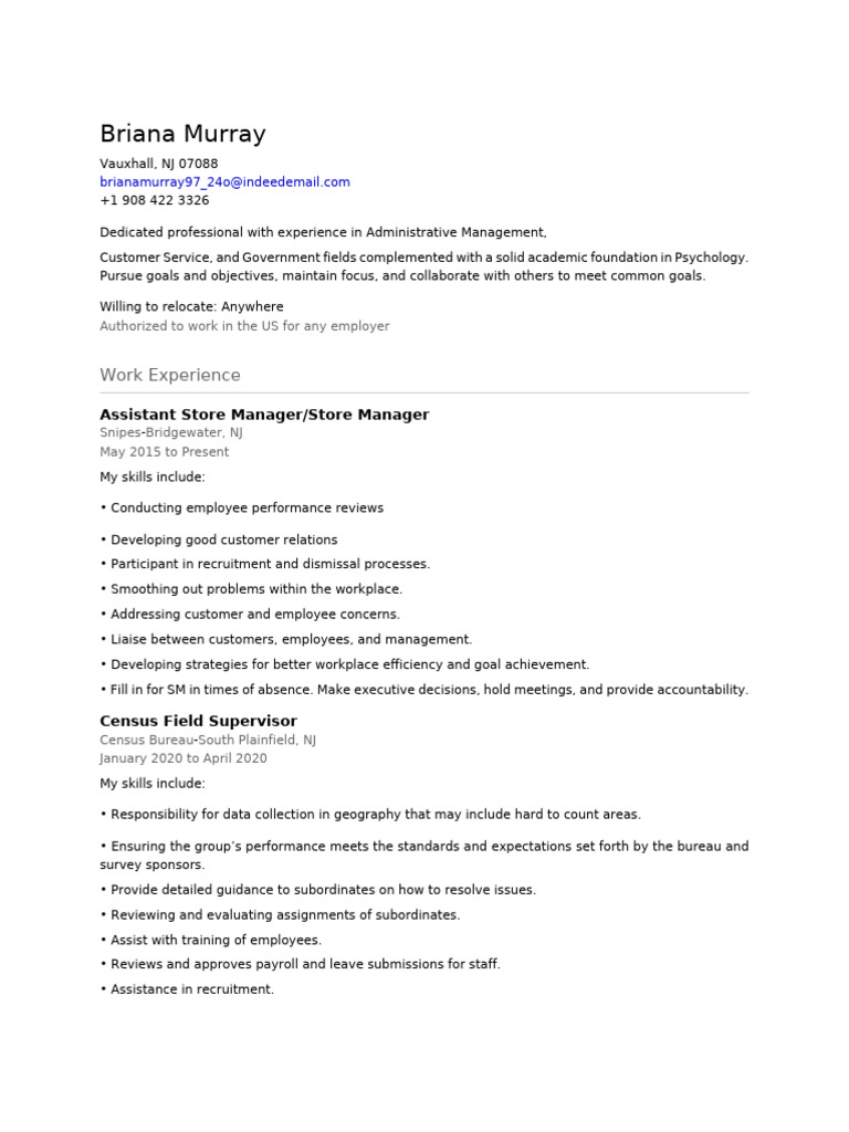 Resume Brian a Murray | PDF | Recruitment | Employment