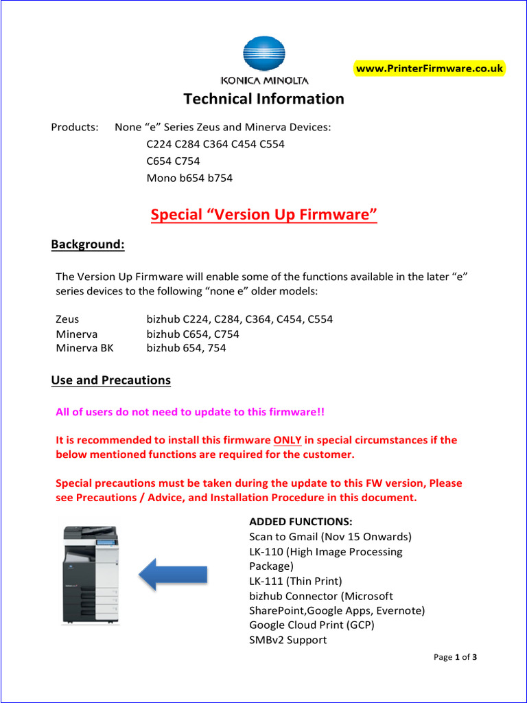 Version Up Firmware for Older Models | PDF | Device Driver | Computer ...
