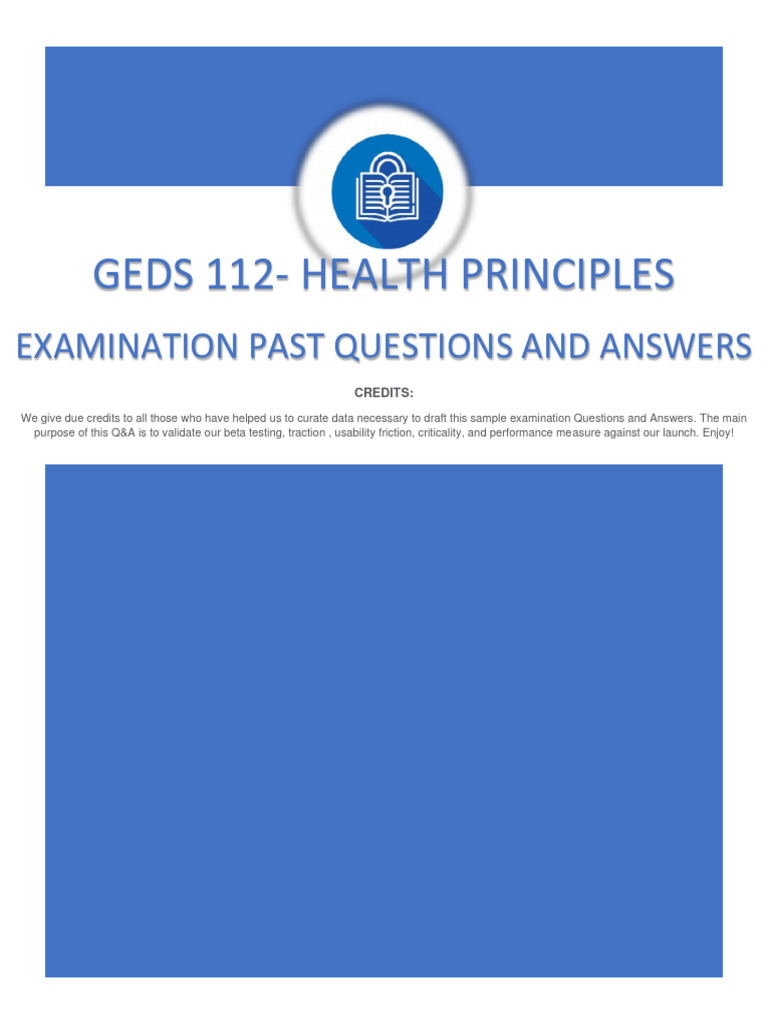 GEDS 112 Health Principles Q&A Guide | PDF | Nutrients | Heart