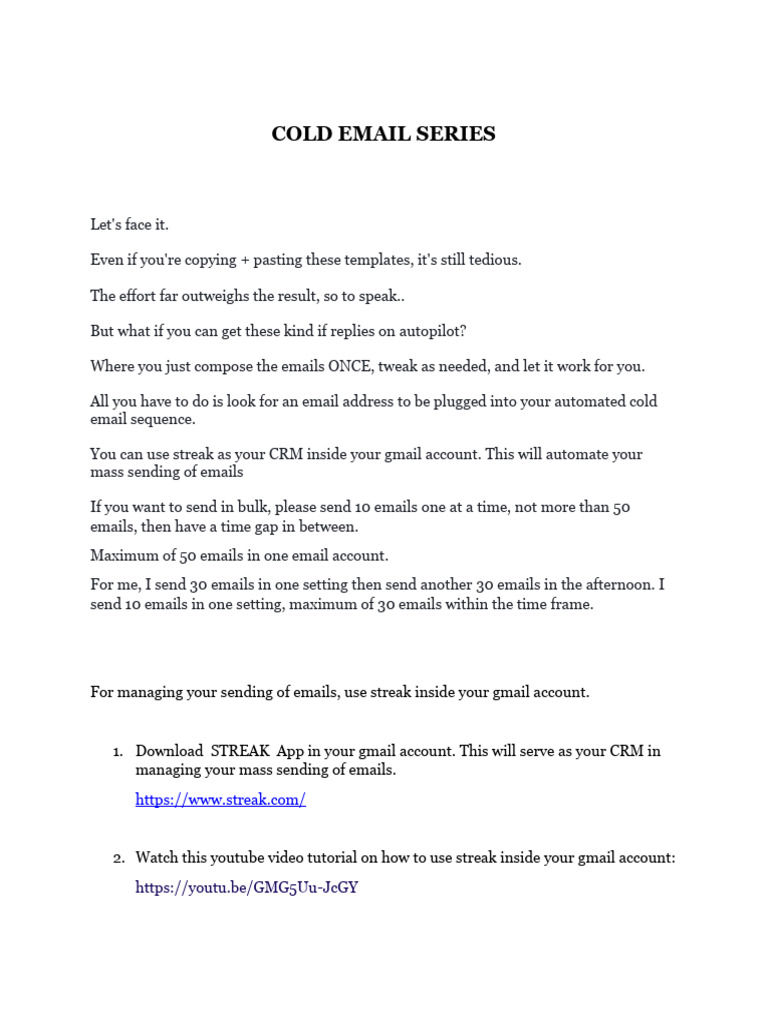 Automated Cold Email Strategies | PDF | Gmail | Cyberspace