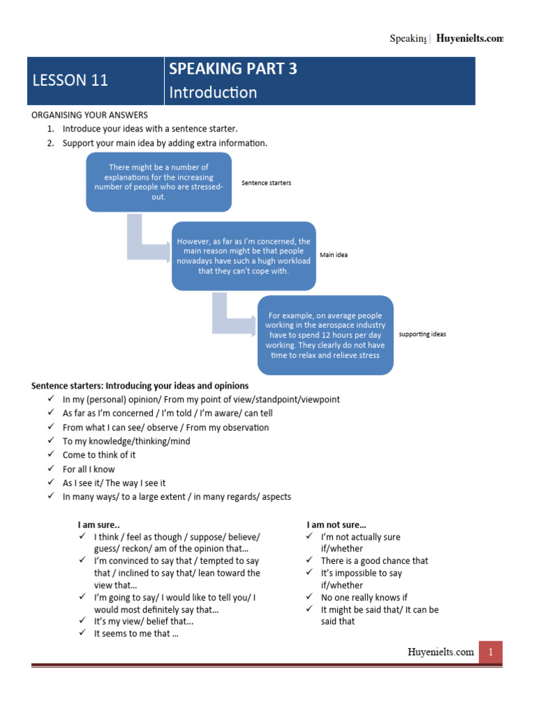 Speaking Part 3: Answer Organization Tips | PDF | Reason | Video Games