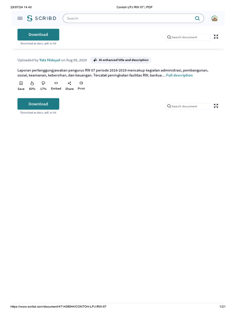 Contoh LPJ RW 07 - PDF | PDF | Scribd | World Wide Web