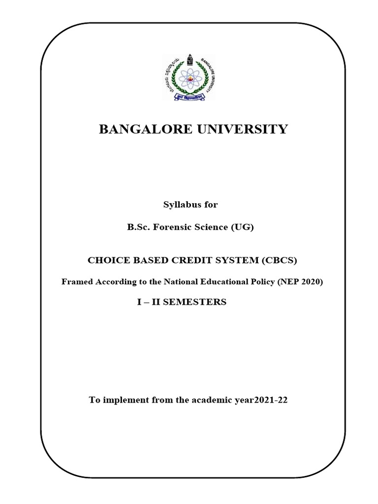 B.Sc. Forensic Science Syllabus Overview | PDF | Chemical Bond ...
