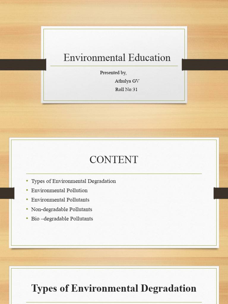 Environmental Education Pdf Pollution Natural Environment
