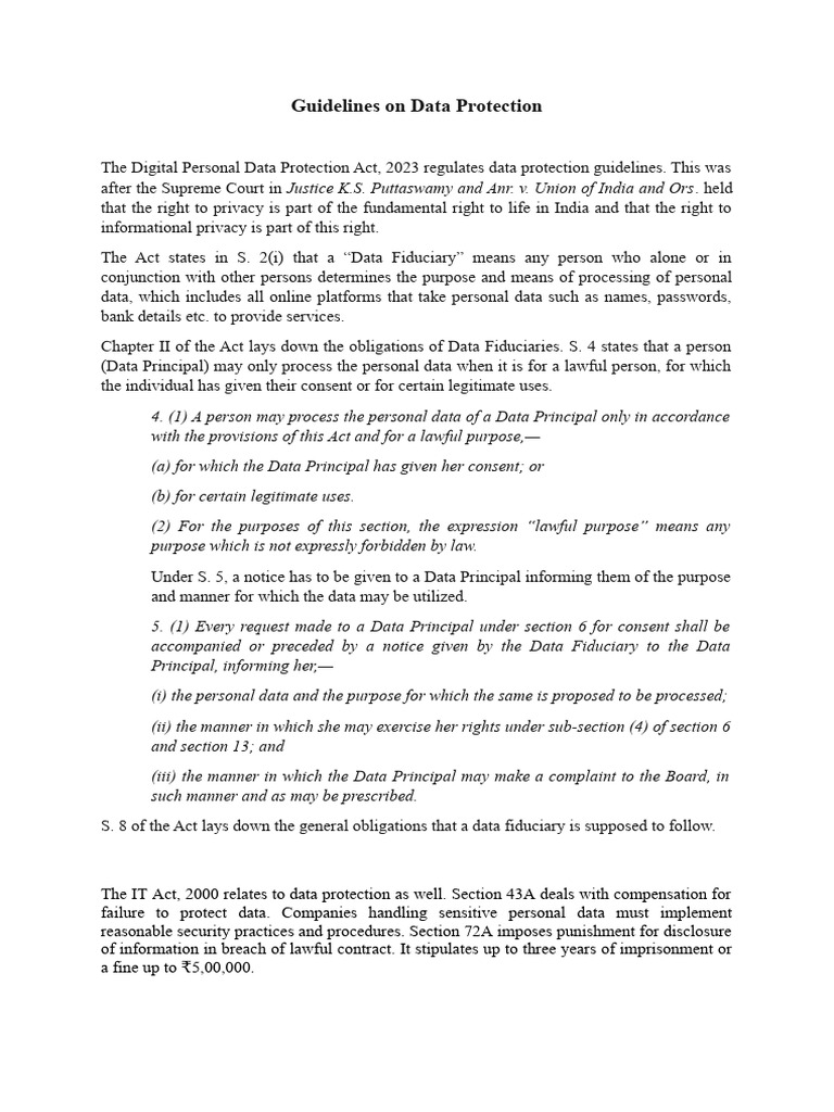 Data Protection Guidelines 2023 | PDF | Privacy | Fiduciary