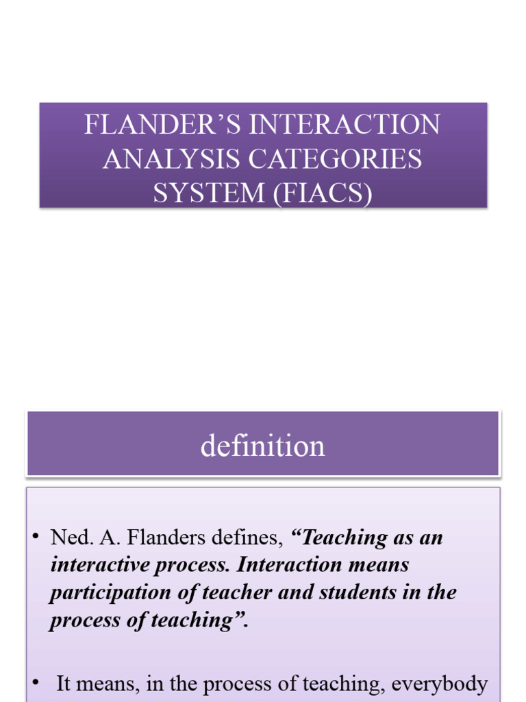 Flanders Interaction Analysis System | PDF | Teachers | Question