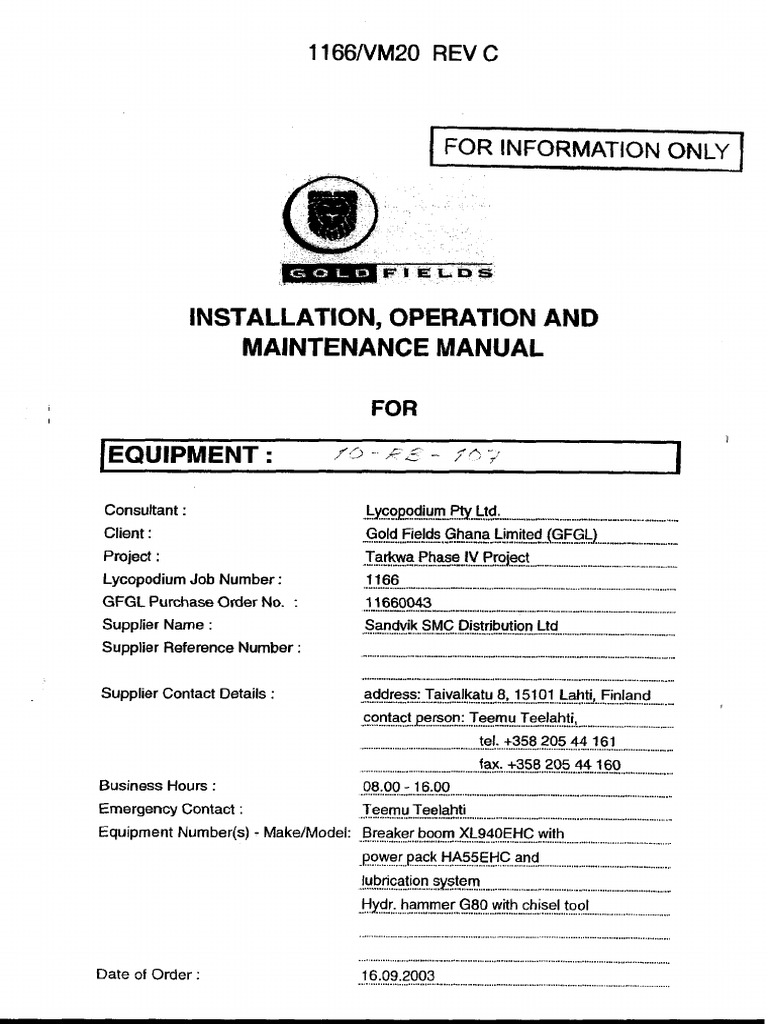 1166 Vm020 Rock Breaker | PDF