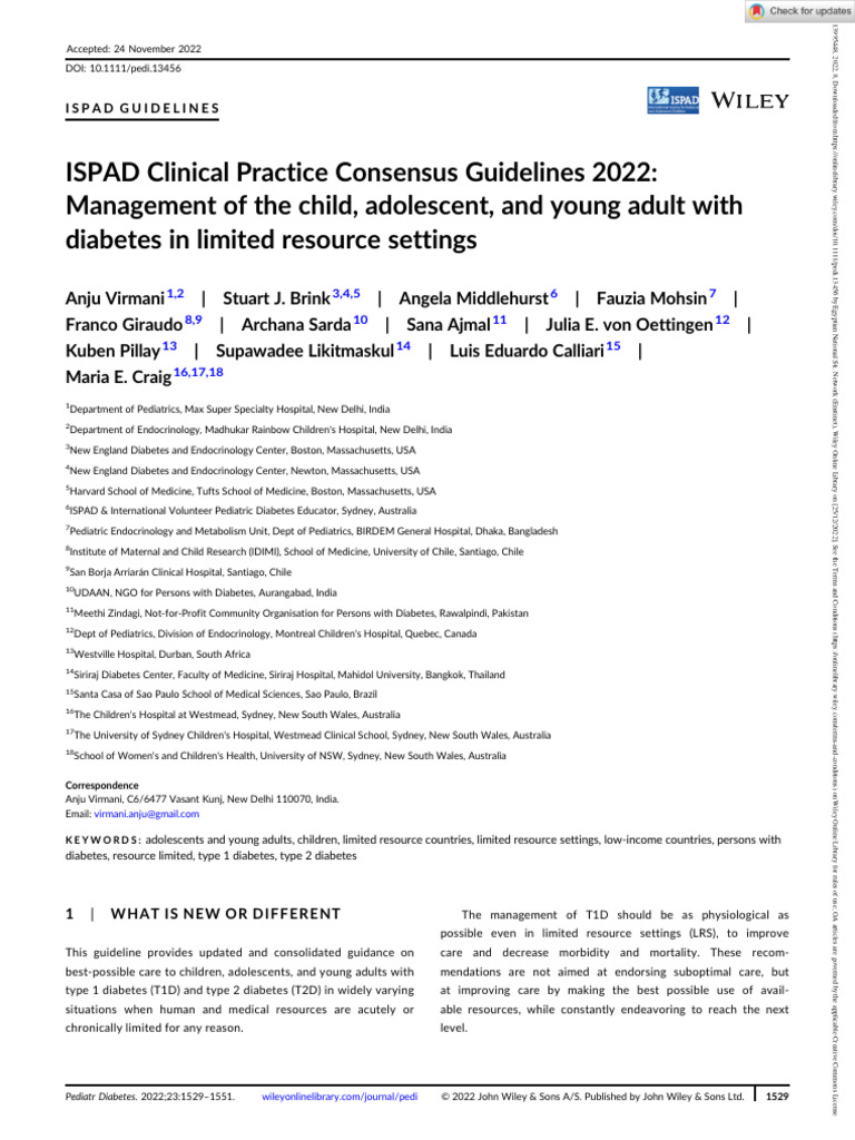 25 DM & Limited Resources ISAPAD 22 | PDF | Diabetes | Diabetes Management