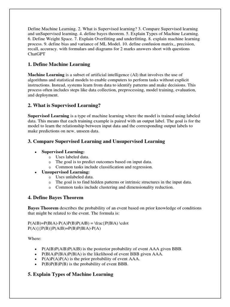 ML Short | PDF | Machine Learning | Artificial Neural Network