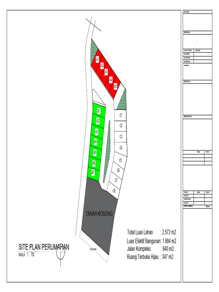 Rencana Site Plan Perumahan 2.572 m2 | PDF