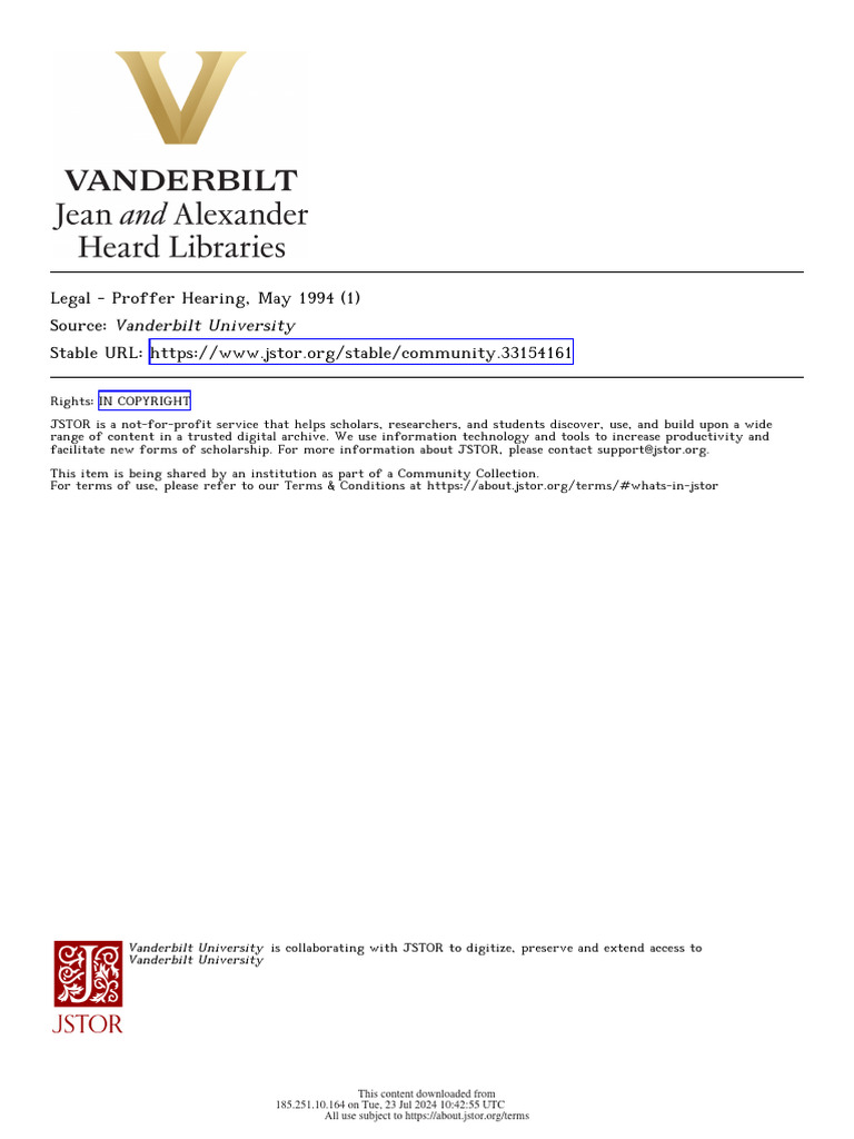 Legal Proffer | PDF | Law